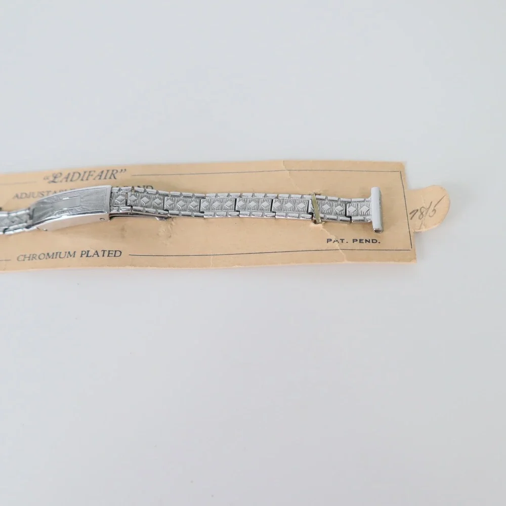 Vintage Ladifair Women's Chrome Plated Watch Band NOS 5.25